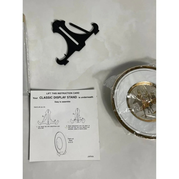 Chokin Plate Samurai Warriors Horseback Plates Gold Plated Display Stand 6" - Picture 9 of 10